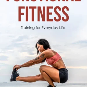 Woman in athletic wear demonstrating a functional fitness stretch on a stone by the water, emphasizing training for everyday life.